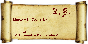 Wenczl Zoltán névjegykártya